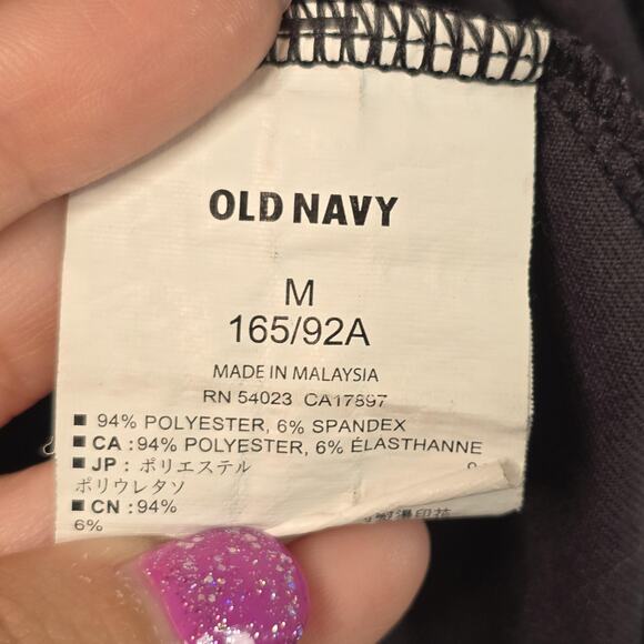 Old Navy Pullover Womens Medium Black Boho Paisley Print Half Zip Track Running - Picture 10 of 13